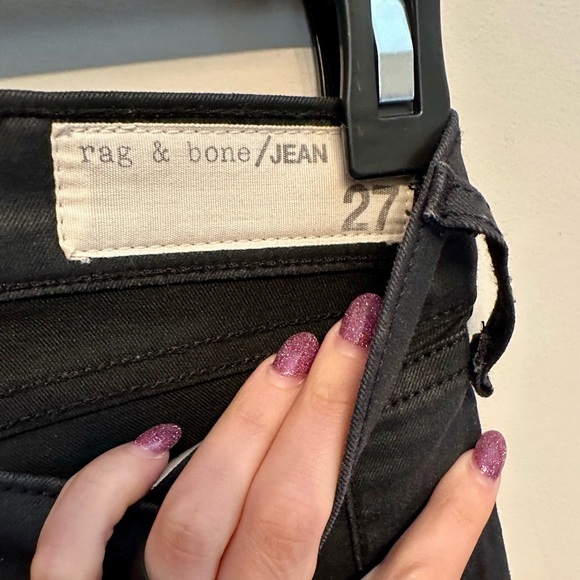 rag & bone Women's Skinny Jegging- Black Size 27 - Picture 4 of 6